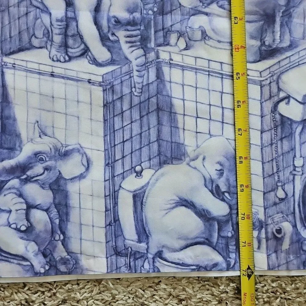 Claus Rye Schierbeck Elephants On Toilets Shower Curtain Bathroom Potty Humor